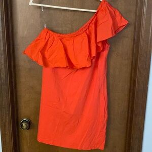 One shoulder ruffled mini dress